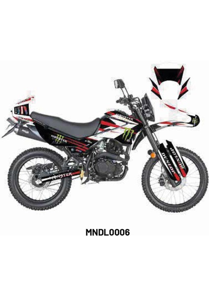 Mondial X-Treme "monster x Dunlop" Tasarım Motosiklet Sticker Etiket Modeli