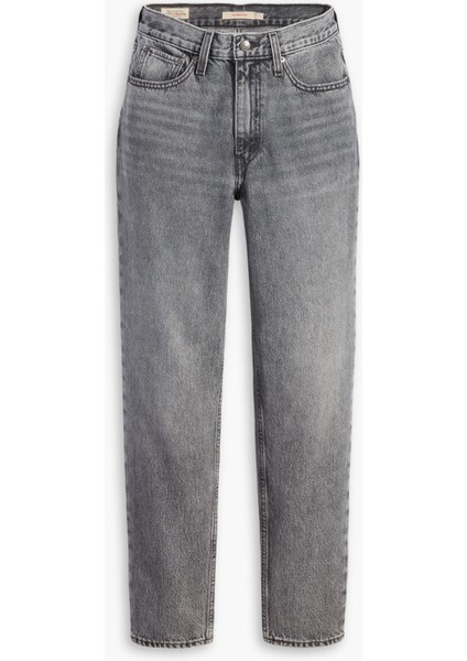 Kadın 80's Mom Jeans Gri Yüksek Bel Pantolon - A9385-0004