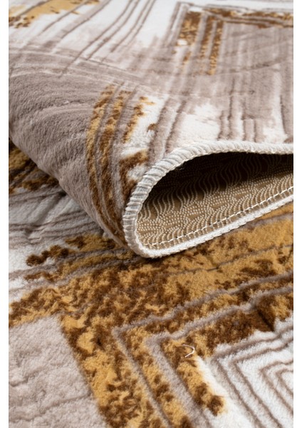 Kaymaz Taban Yıkanabilir Modern Salon Mutfak Oturma Odası Çocuk Odası Halısı 5014 Gold modelleri