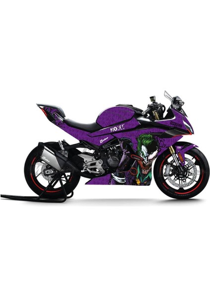 Cf Moto 450SR Joker Mor Sticker Etiket Parçalı Kaplama Modeli