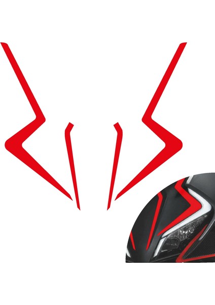 Cfmoto 450SR Sticker Ön Kafa Dörtlü Etiket Modeli Kırmızı fiyatları