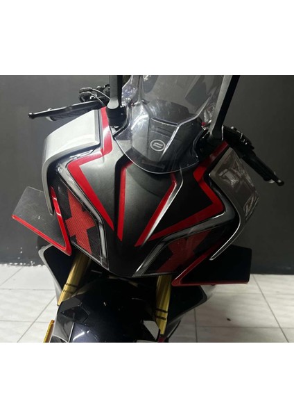 Cfmoto 450SR Sticker Ön Kafa Dörtlü Etiket Modeli Kırmızı modelleri