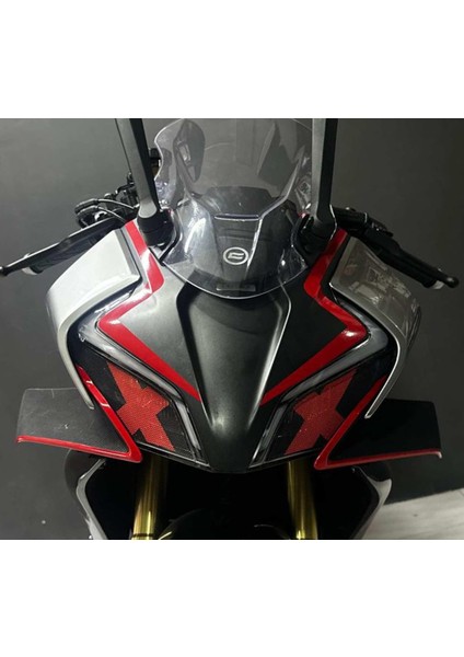 Cfmoto 450SR Sticker Ön Kafa Dörtlü Etiket Modeli Kırmızı indirimleri