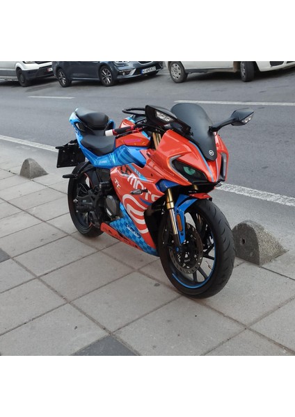 Cfmoto 250SR Racing Model Motosiklet Sticker Etiket Kaplama Modeli Turuncu Mavi fırsatları