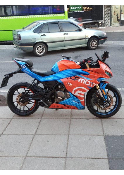 Cfmoto 250SR Racing Model Motosiklet Sticker Etiket Kaplama Modeli Turuncu Mavi indirimleri