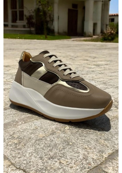 D24KA-315 Vizon Deri Tam Kadın Günlük Ayakkabı