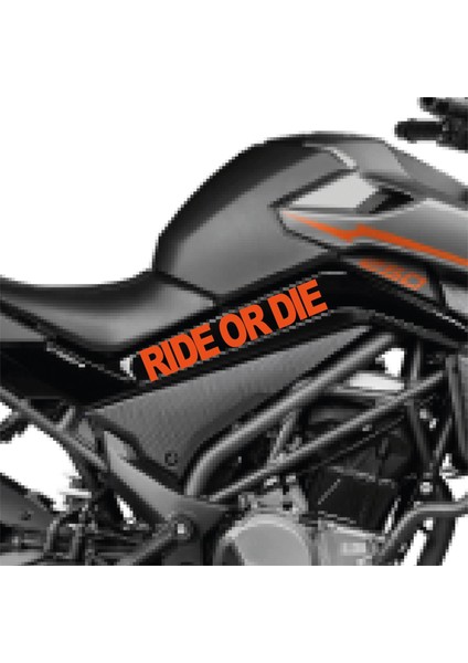 Cfmoto 250 Nk Ride Or Die Orta Şase Tasarım Motosiklet Sticker Etiket Modeli Turuncu
