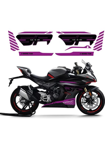 Cf Moto 450SR Mor Orijinal Tasarım Takım Sticker