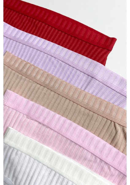 Pamuklu Fitilli Kumaş Bikini Külot 5'li Kutulu Paket modelleri