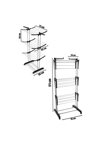 Flyby 3 Katlı Alüminyum Çamaşır Kurutmalığı