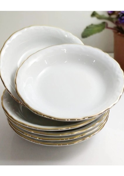 Yaldızlı Çukur Tabak 16CM -6 Adet