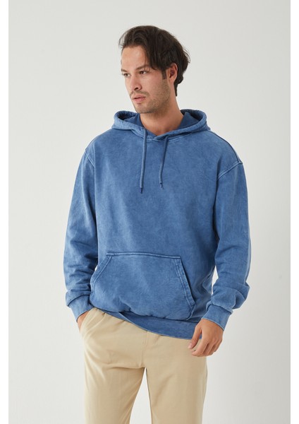Kapüşonlu Yıkamalı Basic 3iplik Şardonsuz Sweatshirt Hoodie indirimleri