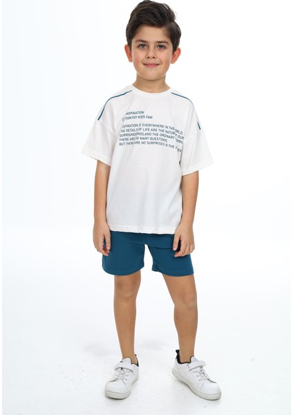 Erkek Çocuk Baskılı Şortlu Takım