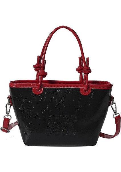Yaz Kova Çanta Kadın Çantası Yeni Tek Omuz Moda Çok Yönlü Crossbody Çanta Premium Doku Yağ Deri Çanta (Yurt Dışından)