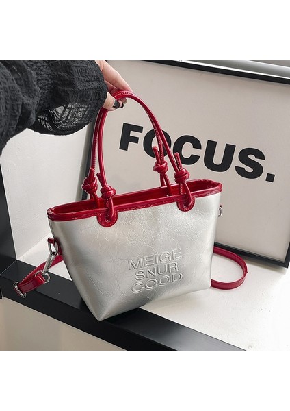 Yaz Kova Çanta Kadın Çantası Yeni Tek Omuz Moda Çok Yönlü Crossbody Çanta Premium Doku Yağ Deri Çanta (Yurt Dışından)