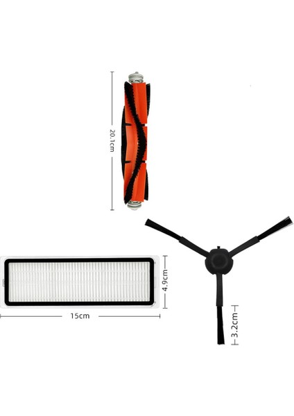 Mi Robot Vakum Paspas 2 Ultra Temizleyici Yedek Parça Için Yedek Ana Yan Fırça Filtre Bez Toz Torbaları STYTJ05ZHM (Yurt Dışından)