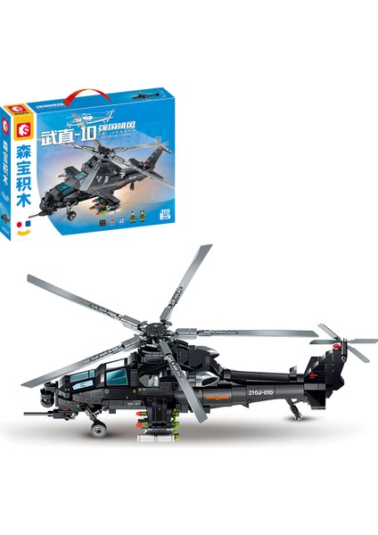 Sembo Block Wuzhi-10 Saldırı Helikopteri 732 Parça Yapı Blokları LEGO ile Uyumlu (202230)