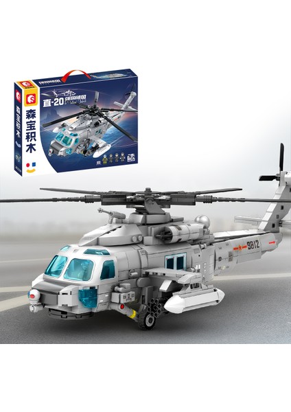 Sembo Block Z-20 Donanma Helikopteri 862 Parça Yapı Blokları LEGO ile Uyumlu (202229)