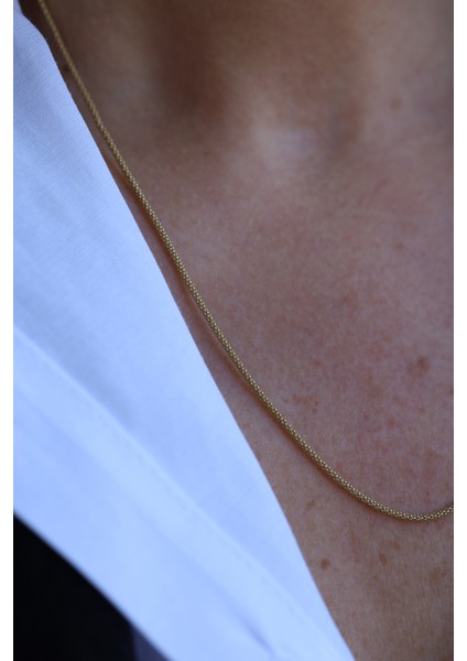 14 Ayar Altın Silindir Örme Zincir indirimleri