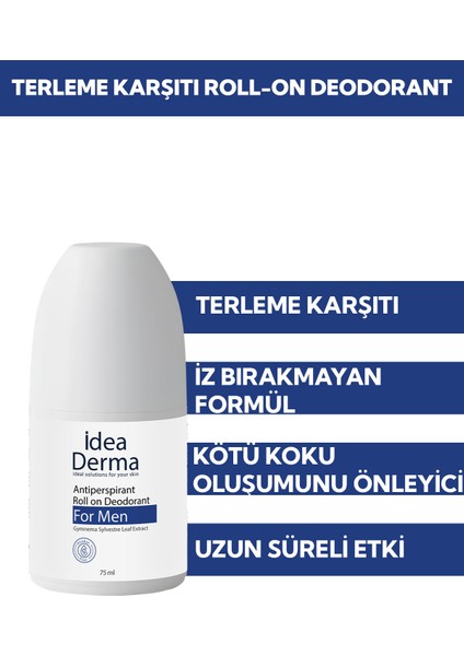 Idea Derma Roll-On Antiperspirant Deodorant 75 ml - Erkekler Için