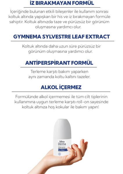 Idea Derma Roll-On Antiperspirant Deodorant 75 ml - Erkekler Için