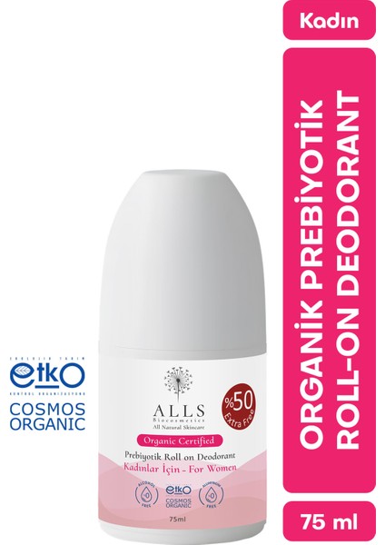 Organik Prebiyotik Roll-On Kadın Deodorant 75 ml