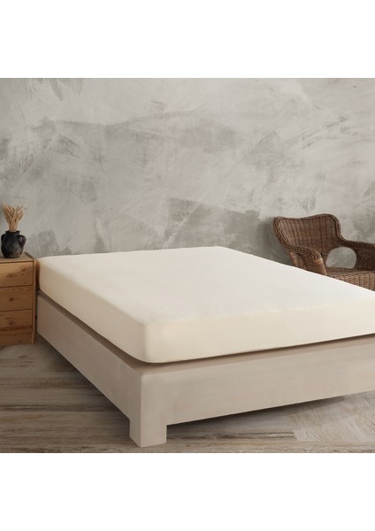 Pure Natural Pamuklu Yıkamalı Battal Boy Lastikli Çarşaf 180*200 Pkc