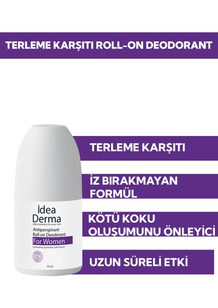 Idea Derma Roll-On Antiperspirant Deodorant 75 ml - Kadınlar Için