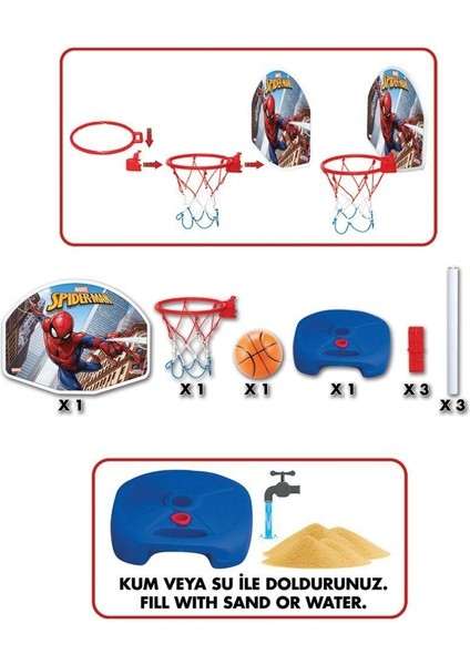 03404 Spiderman Ayaklı Basket Potası -Dede