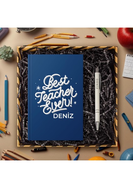 Öğretmenlere Özel Tasarım Defter & Kalem & Hediye Kutusu 114369