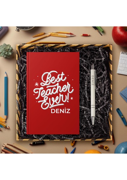 Öğretmenlere Özel Tasarım Defter & Kalem & Hediye Kutusu 114368