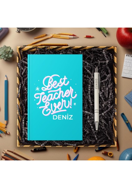 Öğretmenlere Özel Tasarım Defter & Kalem & Hediye Kutusu 114370