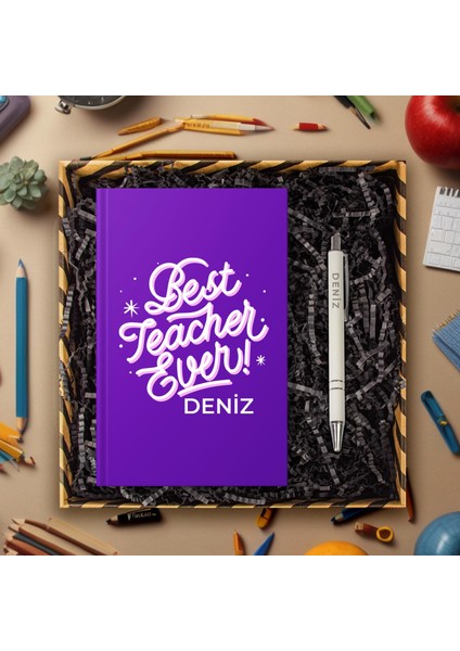 Öğretmenlere Özel Tasarım Defter & Kalem & Hediye Kutusu 114372