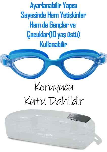 2li Set Boneli Yetişkin Yüzücü Gözlüğü Geniş Açı Su Geçirmez Yüzme Havuz Deniz Gözlük Mavi 1020 fırsatları