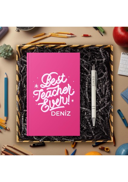 Öğretmenlere Özel Tasarım Defter & Kalem & Hediye Kutusu 114371