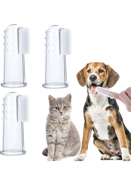 Kedi ve Köpek Parmak Diş Fırçası 5.5 cm Şeffaf