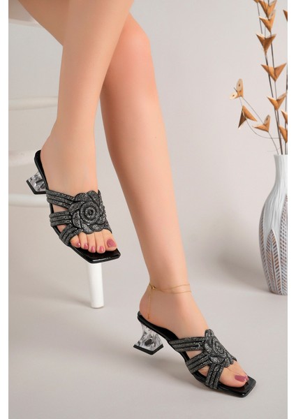 Rose Kadın Terlik Şeffaf Topuklu Tasarımlı Kısa Topuklu Günlük Kullanım İçin fiyatları