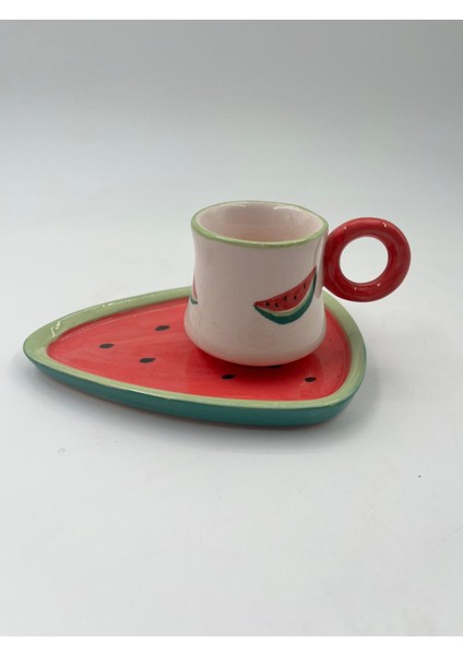 Kimya Ceramics Handmade Sunumluk ve Kahve Fincanı