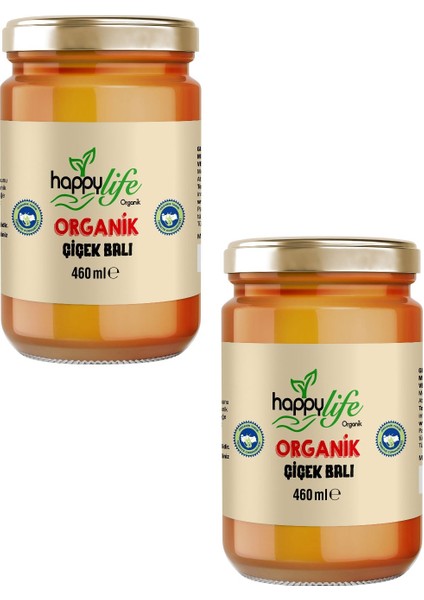 Happy Life Organik Yayla Çiçek Balı 460GR x 2 Adet