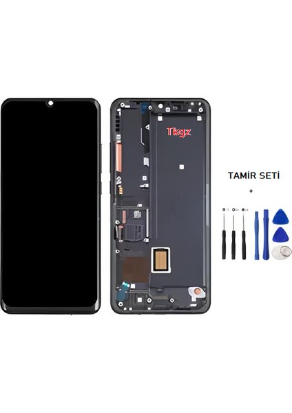 Xiaomi Mi Note 10 Lite LCD Ekran Dokunmatik Orijinal Kalite Çıtalı Siyah + Tamir Seti