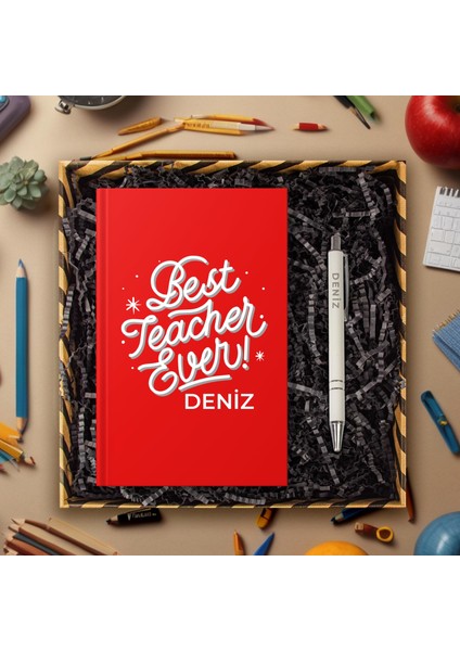 Öğretmenlere Özel Tasarım Defter & Kalem & Hediye Kutusu 114367
