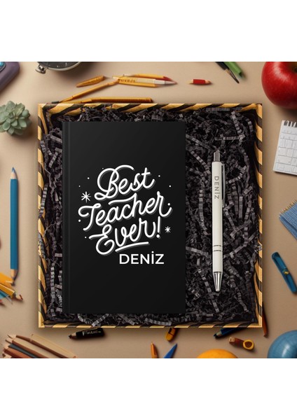 Öğretmenlere Özel Tasarım Defter & Kalem & Hediye Kutusu 114366