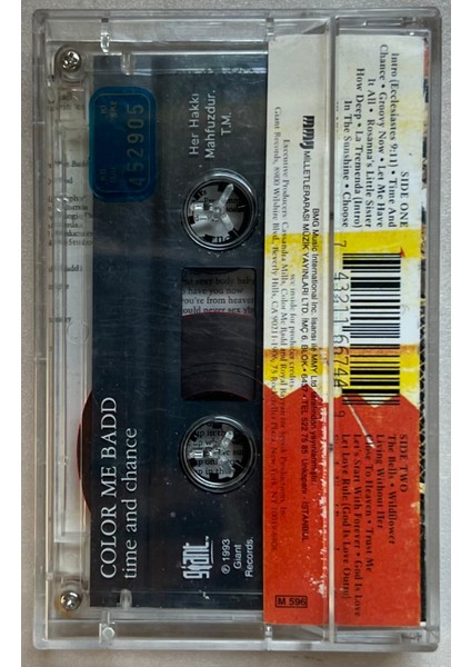 Color Me Badd Time And Chance Kaset (Orjnal 1993 Dönem Baskı Kaset)