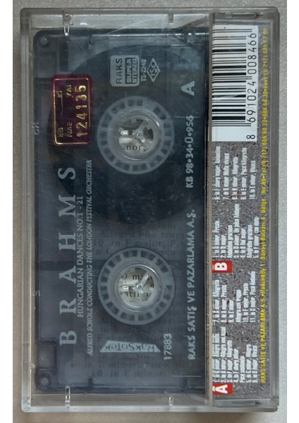 Brahms Hungarian Dances No.1-21 Kaset (Orjnal Dönem Baskı Kaset) fiyatları