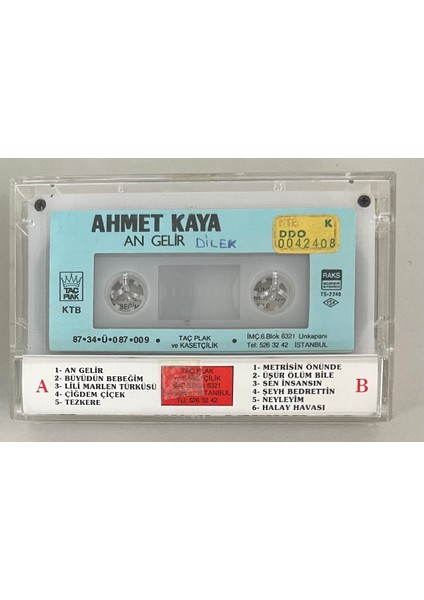 Ahmet Kaya An Gelir Kaset (Orjnal 1986 Dönem Kağıt Baskı Kaset)