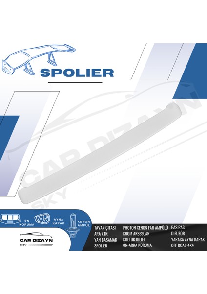 Citroen Berlingo Beyaz Boyalı Spoiler 2008-2009-2010-2011-2012-2013-2014-2015-2016-2017-2018 Model fiyatları