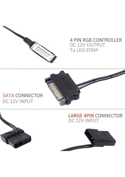 RF17 Tuşları Uzaktan Dc 12 V Kablosuz Sata Rgb Denetleyici Pc Bilgisayar Kasası Için 5050 Rgb Işık (Yurt Dışından) modelleri