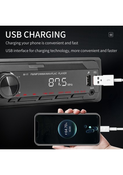 Kanal 45W Bluetooth Araç Radyosu Araba Mp3 Çalar Çok Fonksiyonlu Plug-In U Disk Araba Radyosu Çok Renkli Fonksiyonu ile Araba Için (Yurt Dışından)