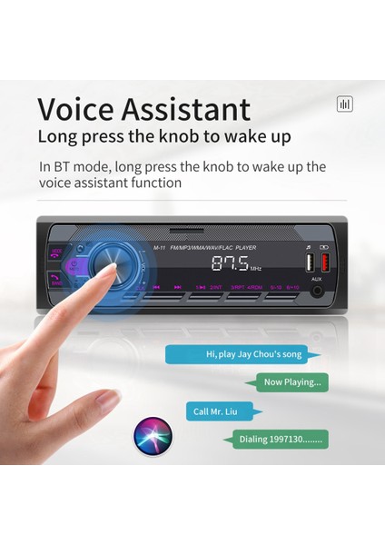 Kanal 45W Bluetooth Araç Radyosu Araba Mp3 Çalar Çok Fonksiyonlu Plug-In U Disk Araba Radyosu Çok Renkli Fonksiyonu ile Araba Için (Yurt Dışından)