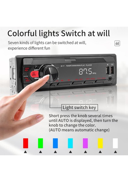 Kanal 45W Bluetooth Araç Radyosu Araba Mp3 Çalar Çok Fonksiyonlu Plug-In U Disk Araba Radyosu Çok Renkli Fonksiyonu ile Araba Için (Yurt Dışından)